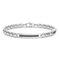 Shop Zancan Silver Link-Only Bracelet With Black Stones. Bracelets
