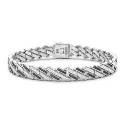 Hot Zancan Silver Link-Only Bracelet With Black Stones. Bracelets