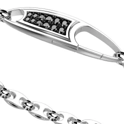 Best Zancan Silver Link-Only Bracelet With Black Stones. Bracelets