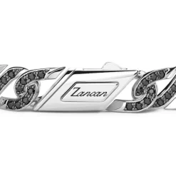 Store Zancan Silver Link-Only Bracelet With Black Stones. Bracelets