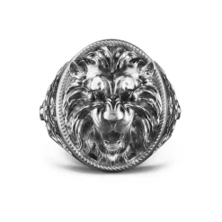 Shop Zancan Silver Lion Ring With Vintage Finish. Bagues