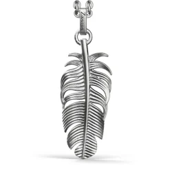 Clearance Zancan Silver Necklace Feather Pendant. Colliers