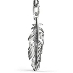 Clearance Zancan Silver Necklace Feather Pendant. Colliers