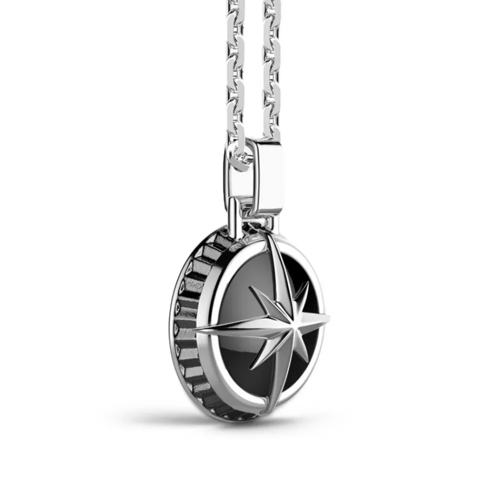 Shop Zancan Silver Necklace With Wind Rose Pendant. Colliers