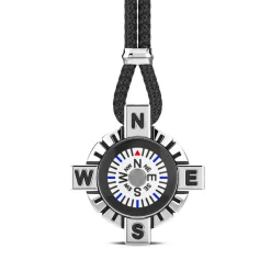 Hot Zancan Silver Necklace With White Compass. Colliers