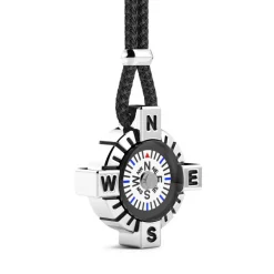 Hot Zancan Silver Necklace With White Compass. Colliers
