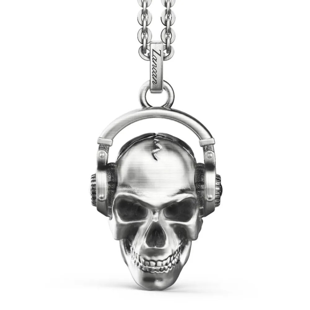 Shop Zancan Silver Necklace With Skull. Colliers