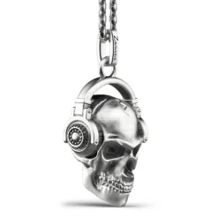 Shop Zancan Silver Necklace With Skull. Colliers