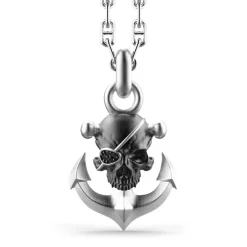 Best Sale Zancan Silver Necklace With Pirate Skull Pendant. Colliers