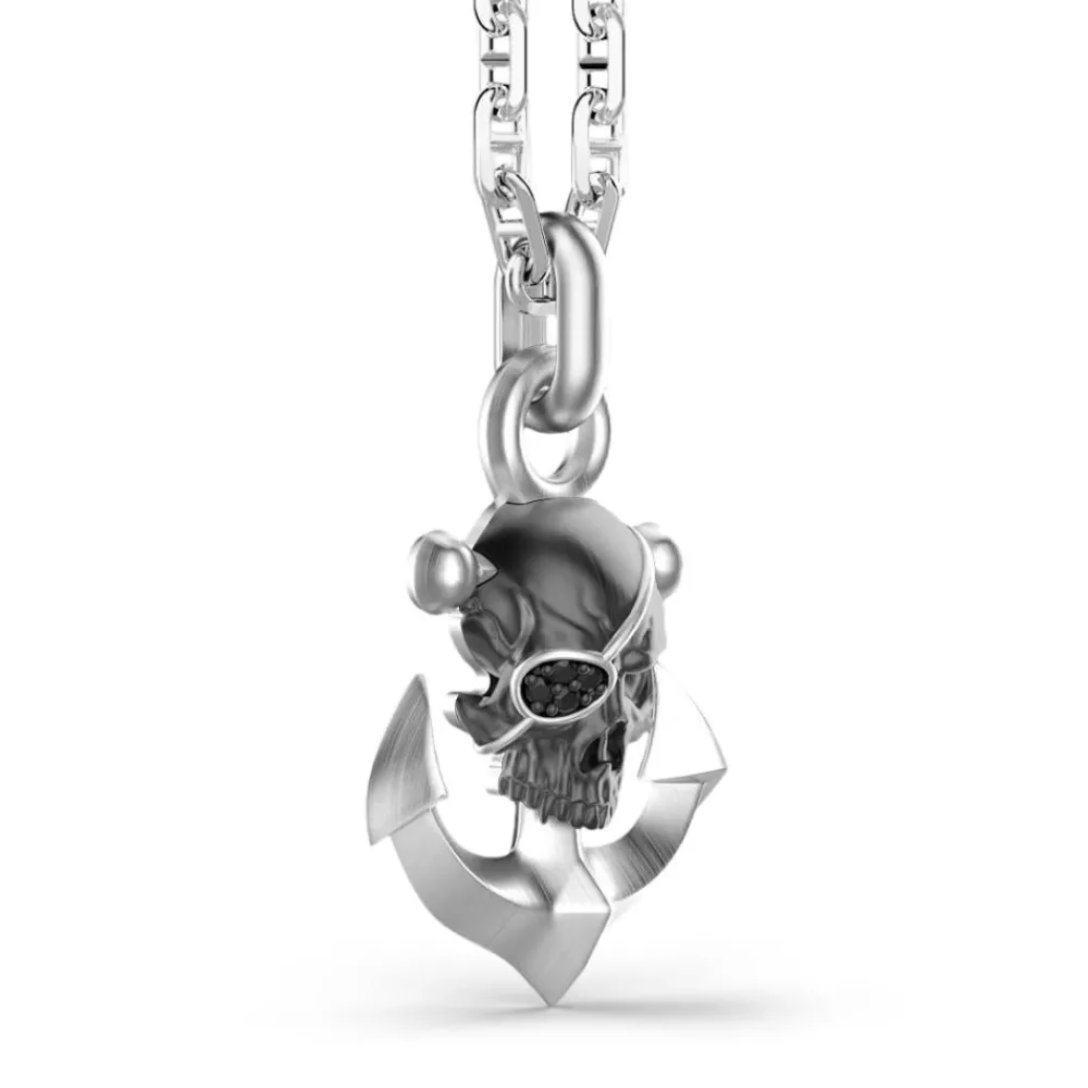 Best Sale Zancan Silver Necklace With Pirate Skull Pendant. Colliers