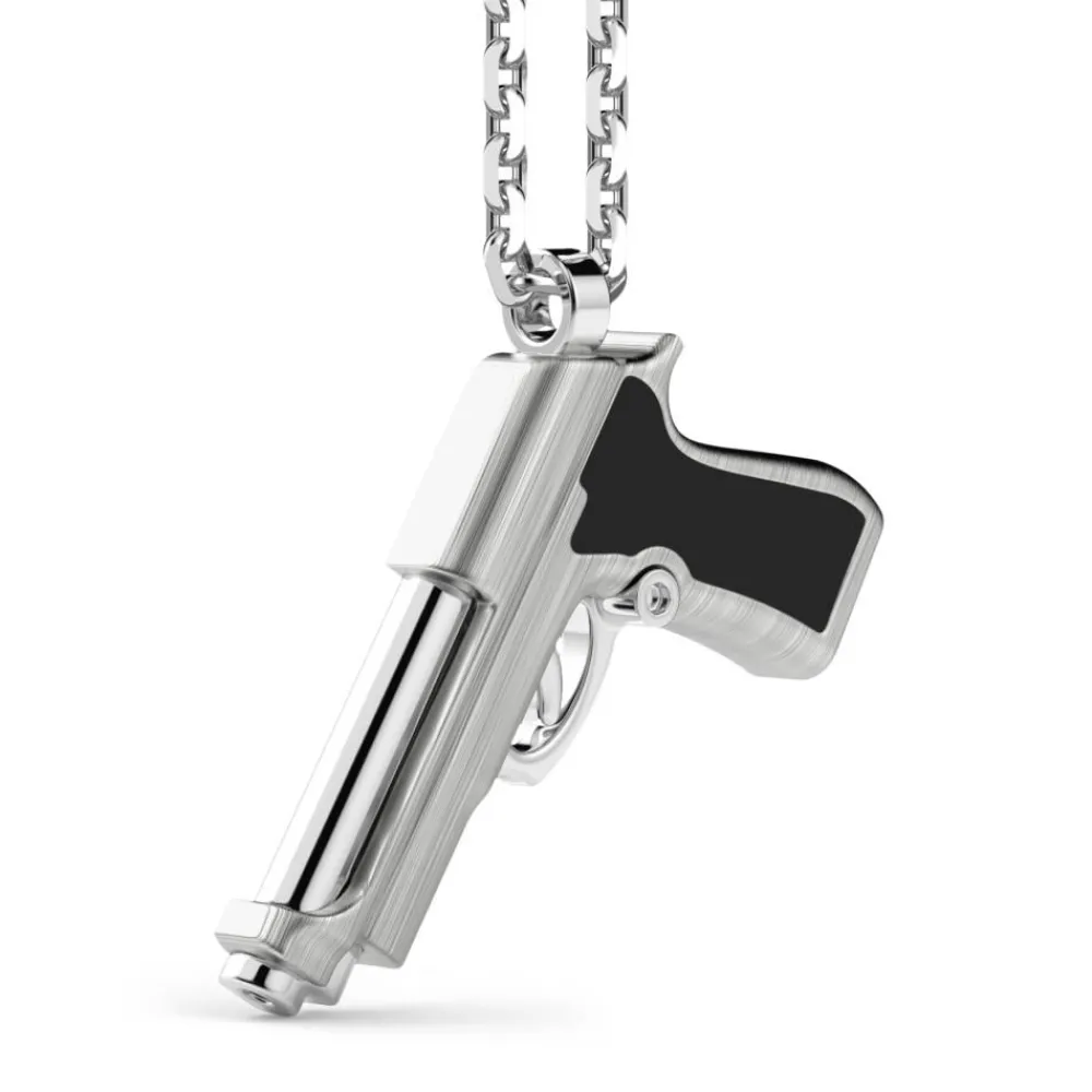 Flash Sale Zancan Silver Necklace With Gun Pendant. Colliers