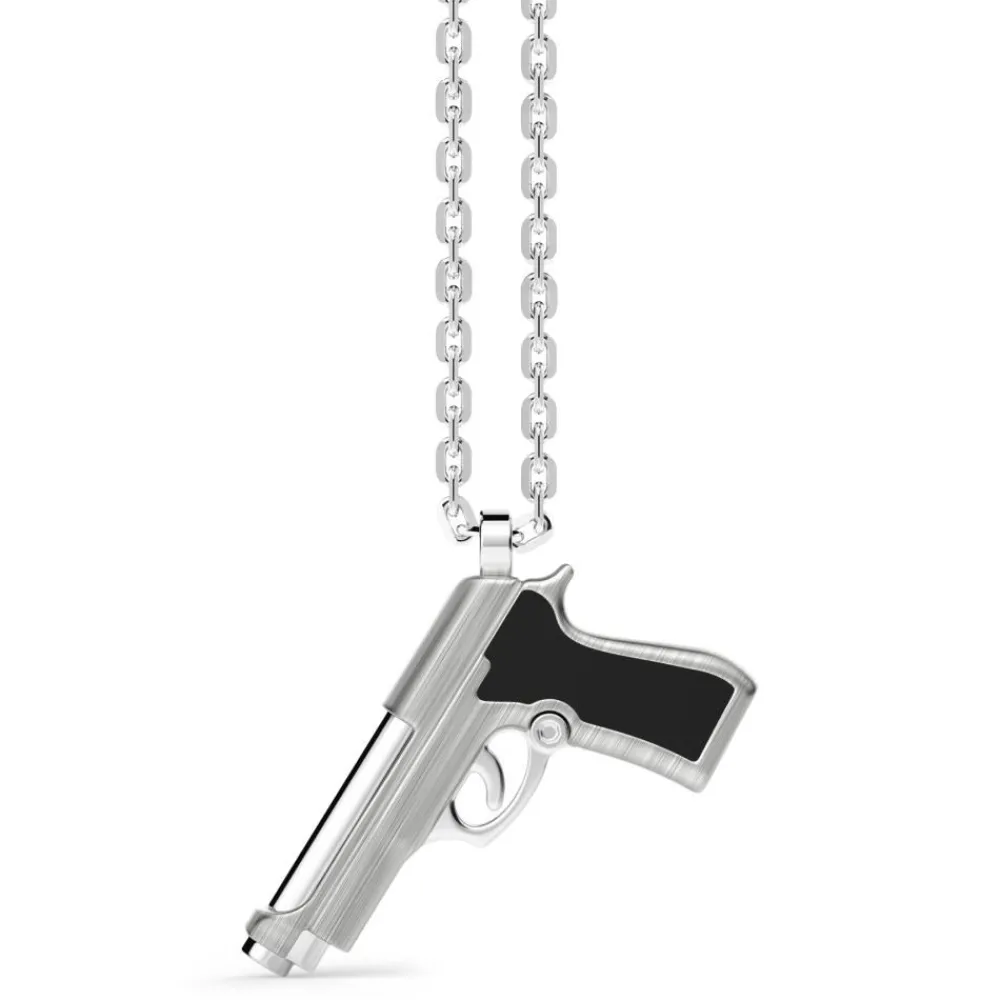 Flash Sale Zancan Silver Necklace With Gun Pendant. Colliers