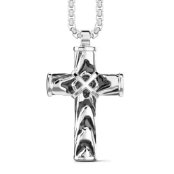 Hot Zancan Silver Necklace With Cross Pendant. Colliers