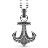 Store Zancan Silver Necklace With Anchor Pendant And Black Stones. Colliers
