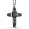 Flash Sale Zancan Silver Necklace With Cross Pendant And Black Stone. Colliers