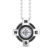 Outlet Zancan Silver Necklace With White Compass And Black Spinels. Colliers