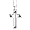 Clearance Zancan Silver Necklace With Cross Pendant And Black Stones. Colliers