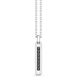 Outlet Zancan Silver Necklace With Tag Pendant And Black Stones. Colliers
