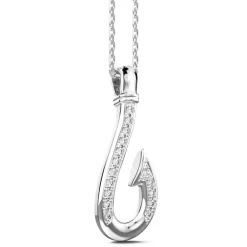 Fashion Zancan Silver Necklace With Hook Pendant And Stones. Colliers