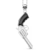 Fashion Zancan Silver Necklace With Revolver Pendant. Colliers