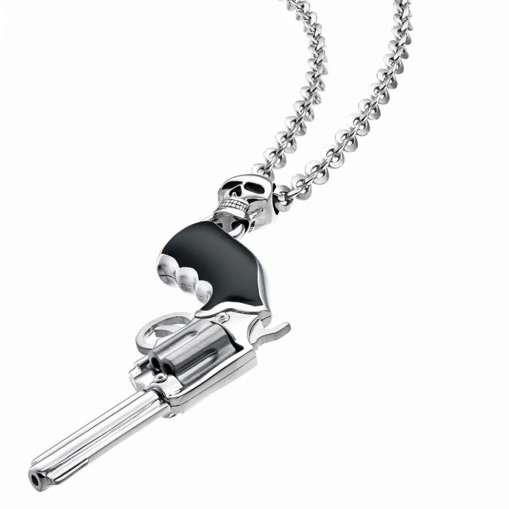Fashion Zancan Silver Necklace With Revolver Pendant. Colliers
