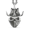 Store Zancan Silver Necklace With Cowboy Skull Pendant. Colliers