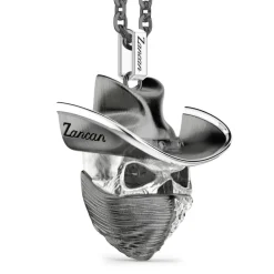 Store Zancan Silver Necklace With Cowboy Skull Pendant. Colliers