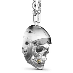 Sale Zancan Silver Necklace With Aviator Skull. Colliers