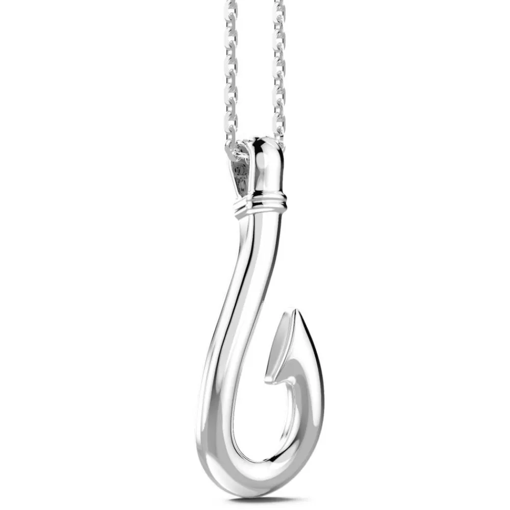 Cheap Zancan Silver Necklace With Hook Pendant. Colliers