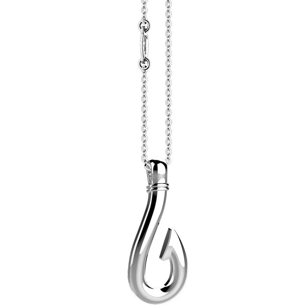 Cheap Zancan Silver Necklace With Hook Pendant. Colliers