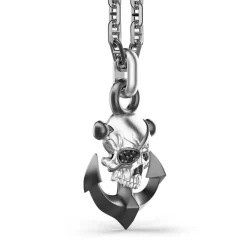 Online Zancan Silver Necklace With Pirate Skull Pendant. Colliers