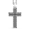 Shop Zancan Silver Necklace With Cross Pendant And Black Stones. Colliers
