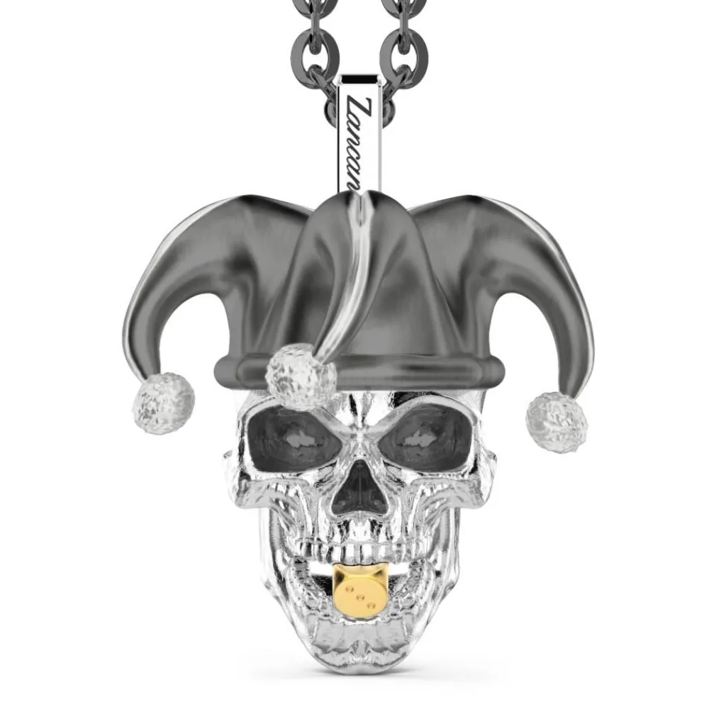 Flash Sale Zancan Silver Necklace With Joker Skull Pendant. Colliers