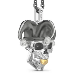 Flash Sale Zancan Silver Necklace With Joker Skull Pendant. Colliers