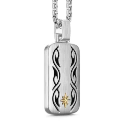 Online Zancan Silver Necklace With Tag Pendant And Tribal Motif. Colliers