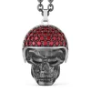 Sale Zancan Silver Necklace With Biker Skull Pendant With Red Stones. Colliers