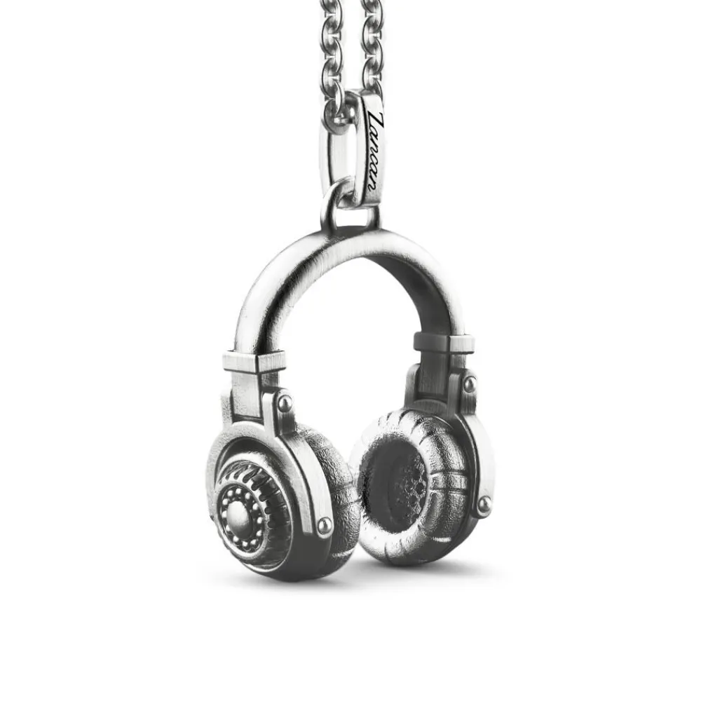 Cheap Zancan Silver Necklace With Headphone Pendant. Colliers