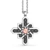 Fashion Zancan Silver Necklace With Wind Rose Pendant, Stones And Rose Gold Screw Colliers
