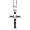 Online Zancan Silver Necklace With Cross Pendant, Rose Gold Screw And Black Stones. Colliers