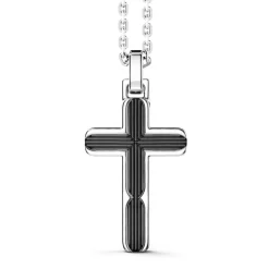 Hot Zancan Silver Necklace With Cross Pendant. Colliers