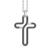 Cheap Zancan Silver Necklace With Cross Pendant And Black Stones. Colliers