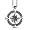 Cheap Zancan Silver Necklace With Wind Rose Pendant And Black Stones. Colliers