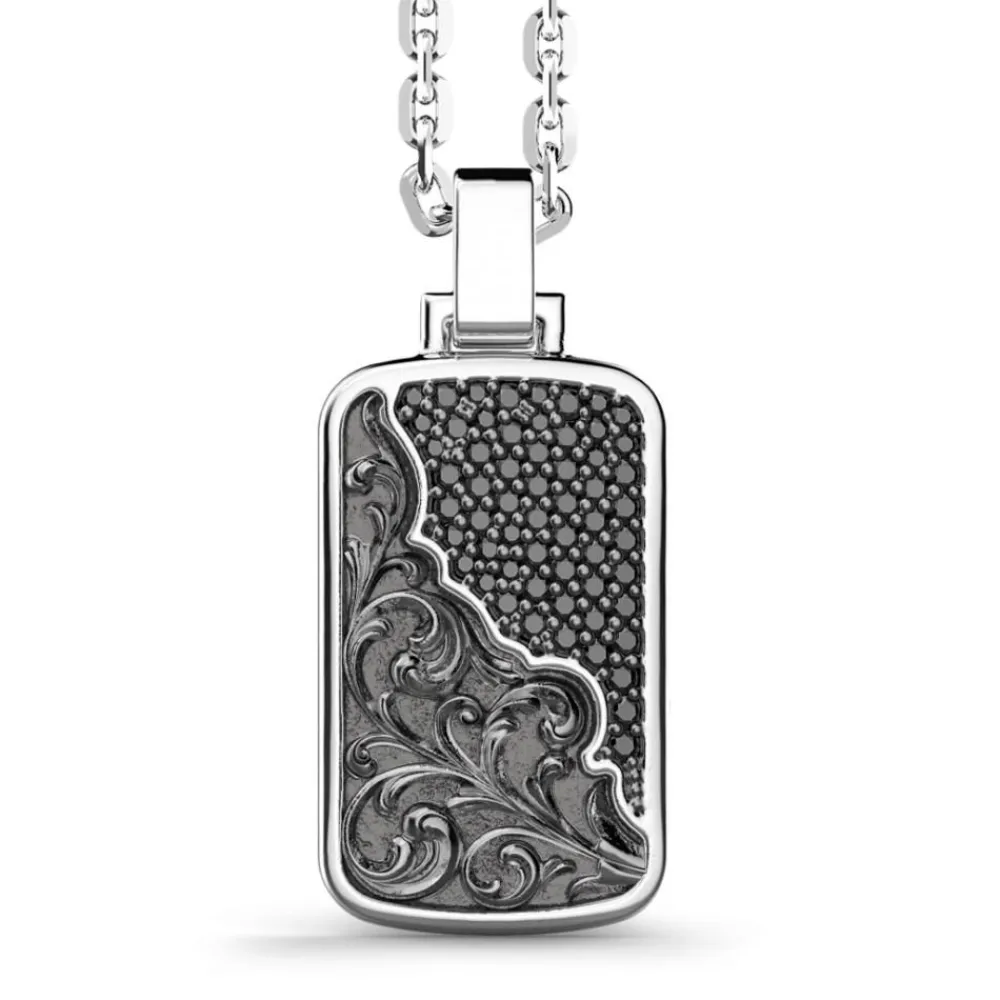 Flash Sale Zancan Silver Necklace With Tag And Black Stones. Colliers