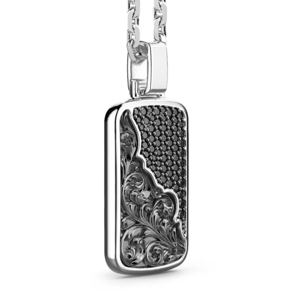Flash Sale Zancan Silver Necklace With Tag And Black Stones. Colliers