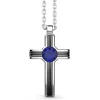Clearance Zancan Silver Necklace With Cross Pendant And Lapis Lazuli Stone. Colliers