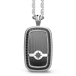 Flash Sale Zancan Silver Necklace With Tag And Black Stones. Colliers