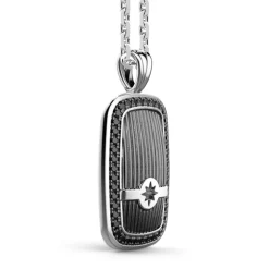 Flash Sale Zancan Silver Necklace With Tag And Black Stones. Colliers