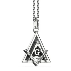 Cheap Zancan Silver Necklace With Freemason Pendant. Colliers