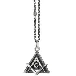 Cheap Zancan Silver Necklace With Freemason Pendant. Colliers