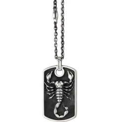 Best Zancan Silver Necklace With Scorpion On Tag Pendant. Colliers